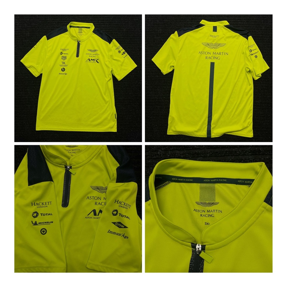 Aston Martin Racing AMR Hackett London Team Polo Shirt Neon Green 3XL F1 Racing